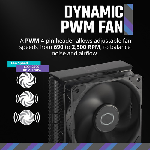 Enfriador De Aire Tipo Cpu Master Hyper 212 Black Sickleflow