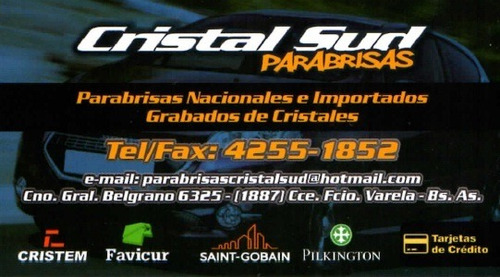 Parabrisas Cristal Sud (fiat.ford.renault.peugeot.vw. Etc)