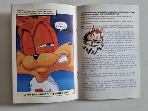 Instruction Booklet Bubsy Snes Super Nintendo