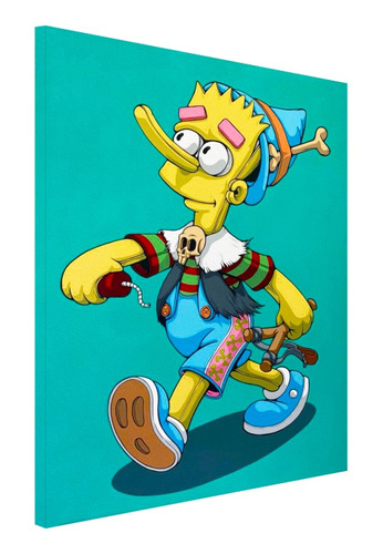 Cuadro Moderno En Tela Canvas Bart Pinocho 50x70 Cms 