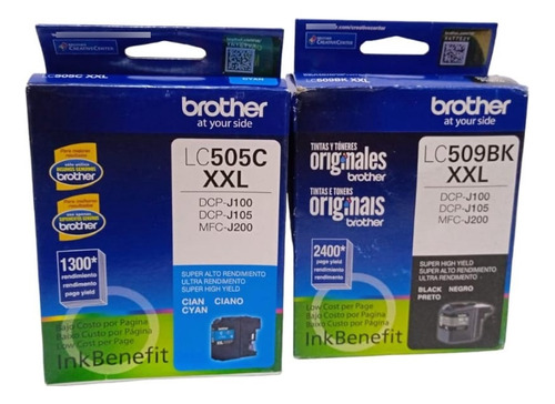 Cartucho Brother Lc-505 Xxl C, Lc-509bk Xxl 