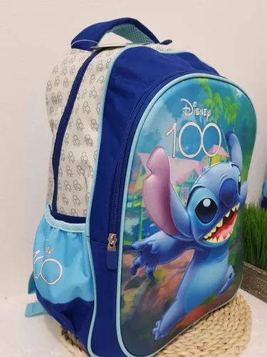 Mochila Escolar Disney 100 Años Para Para Niña De Diseño Stitch PRIMAVERA  16.5 Pulgadas - AKI