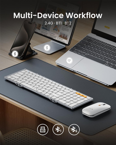 Teclado Y Mouse Plegable De Protoarc, Xkm01 Combo De Mouse D