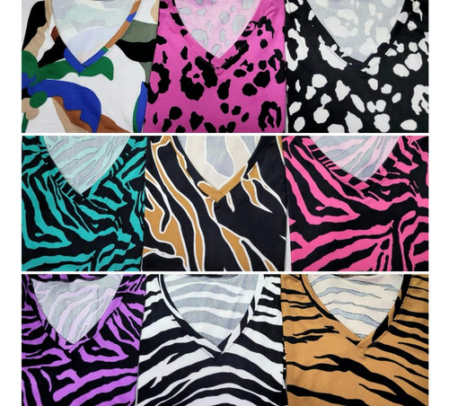 Remera Manga Corta De Morley Exc Calidad Estampada Escote V