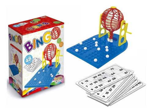 Jogo De Mesa Bingo 48 Cartelas Numeradas Brinquedo Diversão