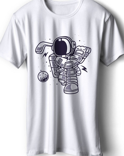 Remeras Talles Especiales Astronauta Jugando Al Golf - 0126