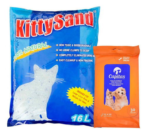 Piedritas Sanitarias Gel Kitty Sand 16 L + Regalos