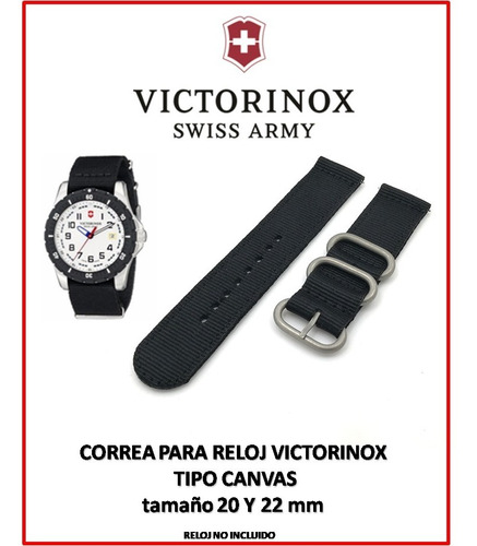 Correa Reloj Victorinox Swiss Army  Nylon Verde Negro Roja
