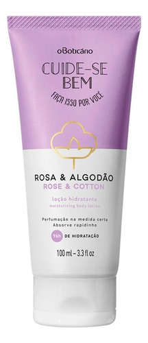 Loção Hidratante Corporal Cuide Se Bem Rosa E Algodão 100ml