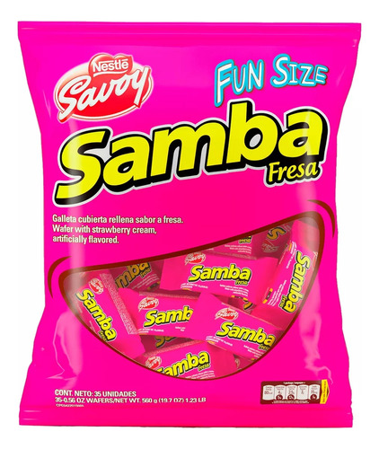 Mini Samba De Fresa 16gr Bolsa X35unds Oficinatuya