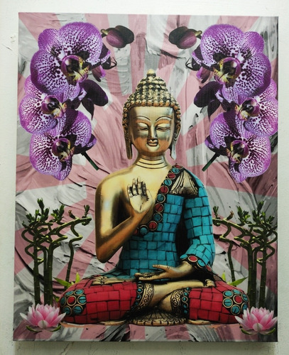 Buda En Tono Morado 30 X 25 Cms 