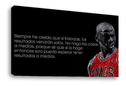 Cuadro Decorativo Canvas Michael Jordan Retrato Tipográfico