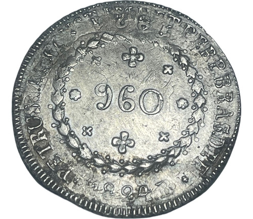Moeda Prata 960 Réis 1824 Bahia Var 10a Zacatecas 1821 R. G.