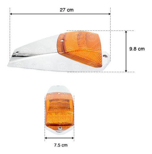 Plafon Zepelin 14 Led Laser Ambar Estrobo Base Cromo 12-24v
