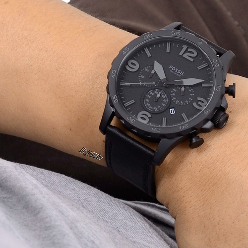 Relógio Fossil Masculino Nate Jr1354/2pn Preto Cronógrafo