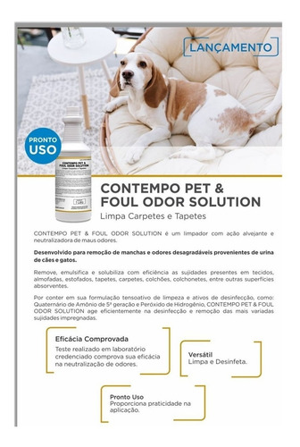 Imagem 3 de 3 de Limpa Carpetes Tapetes Contempo Pet & Foul Odor Solution 1l