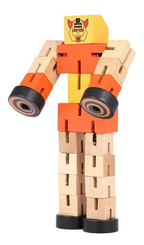 Juguete Trasformers Didáctico Madera Niño Niña Robot Regalo