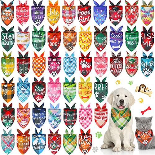 Paquete De 50 Bandanas Cuadros Perros, Lindas Bufandas ...