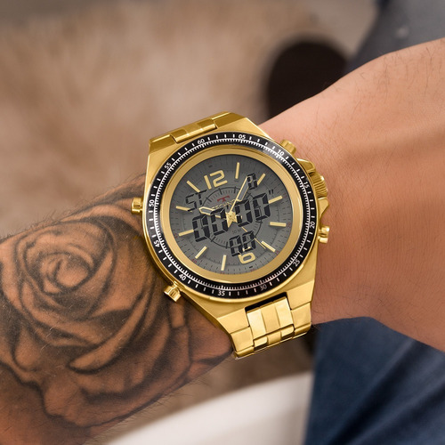 Relógio Masculino Technos Dourado Ts Carbon 2035msd/4b