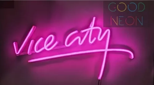 Cartel Neon Led Vice City Personalizado