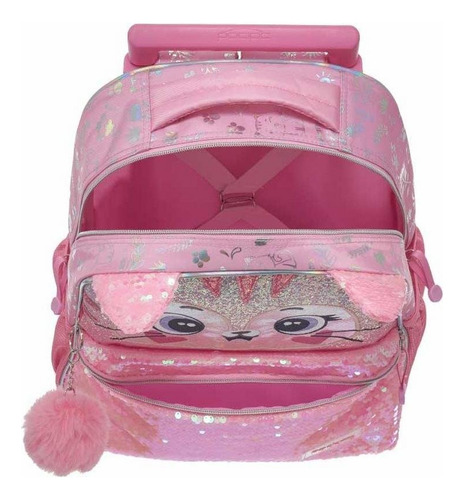 Mochila De Rodinha E Alca Pack Me Ten +lancheira Cor Rosa
