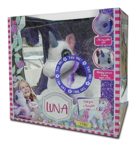 Peluche Unicornio Luna Con Luz Mueve Ojos Jlt Bd2003 3es Env o
