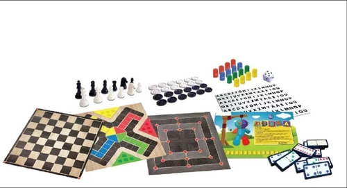 6 Jogos Clássicos Em 1 Ludo Trilha Xadrez Forca Dama Dominó