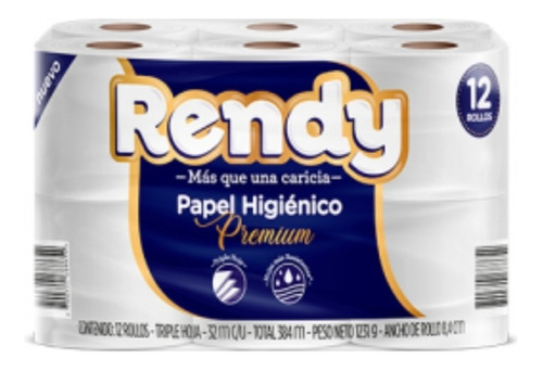 Papel Higiénico Rendy Premium 12 Rollos Triple Hoja