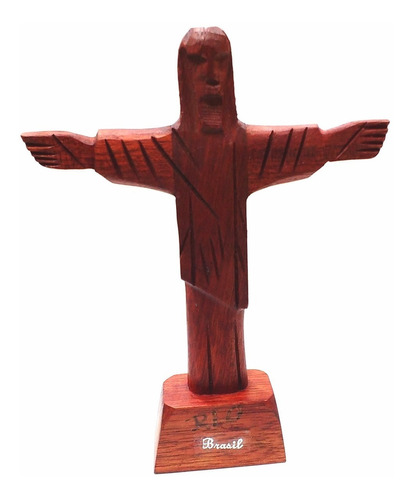 Cristo Redentor De Madeira Pau Brasil 14cm Artesanato Brasil