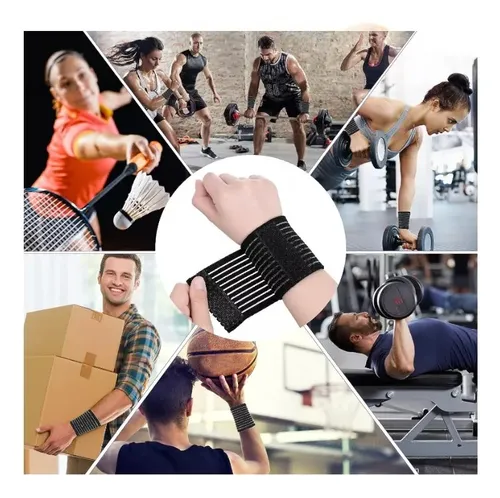 Pack 2 Muñequera Ajustable Deporte Crossfit Gym Tendinitis