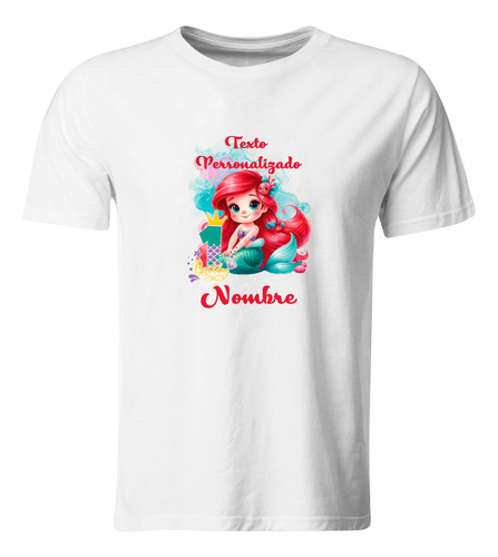 Playera Personalizada Cumpleaños Pc115. Princesa Sirenita