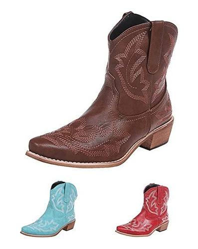 Botas Vaqueras Para Mujer, Botines Vaqueros, Bordadas