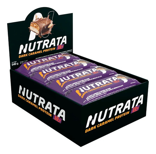 Barra De Proteína Dark Caramel Display C/12 45g Nutrata