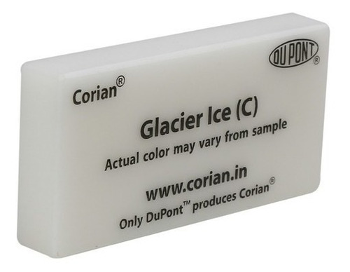 Media Placa Corian® Glacier Ice 0.76x1.83x1/2 Mts Traslucido Blanco
