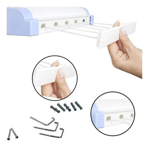 Varal Automático Rotoflex Branco 5 Corda De 4,10mts