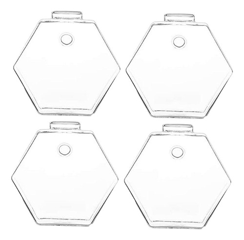 4 X Vidrio Hexagonal Transparente Colgante De Pared Florero