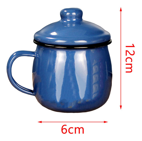 Taza De Esmalte De 380 Ml Con Asa, Taza De Té Para