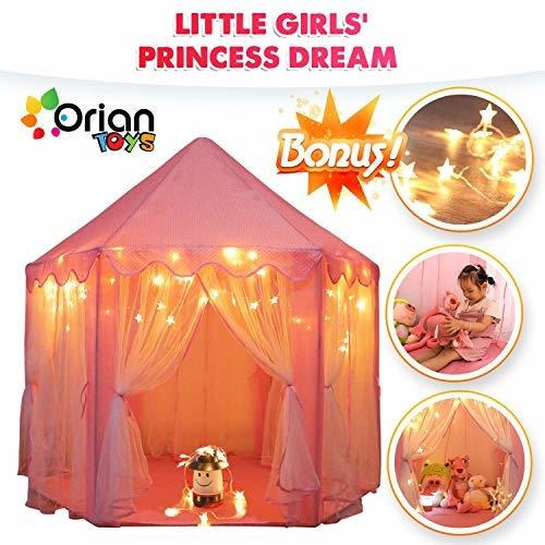 Tienda De Campaña Orian Princess Castle Para Niñas Con Luce