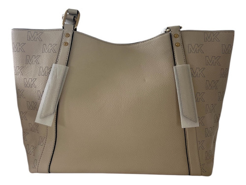 Cartera Bolso Michael Kors Detalle Monograma Original Beige Lisa Níquel Beige