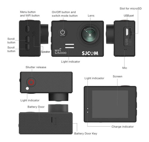Câmera A Prova D'água Sjcam Sj5000 Action Cam Wi-fi 2.0 Lcd