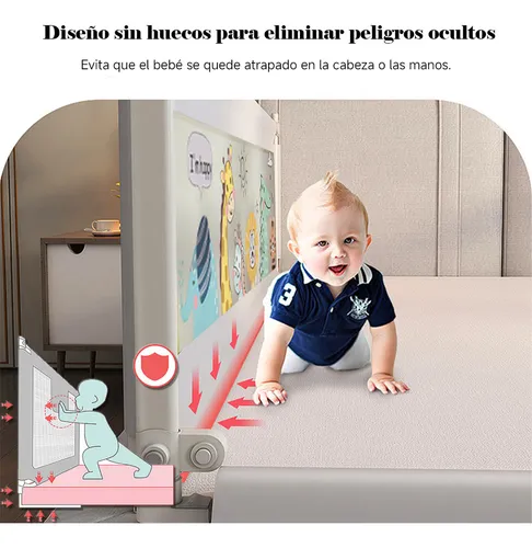 Baranda De Cama Seguridad Bebe Plegable Ajustable