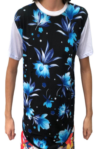 Kit 8 Camisetas Masculinas Long Line Florido Floral Revenda