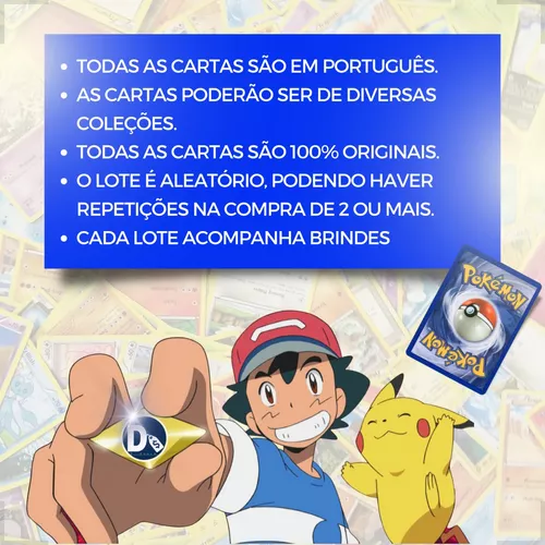 Kit 100 Cartas Pokémon Aleatórias Sem Repetidas