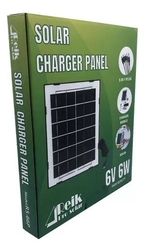 Cargador Panel Solar Para Celulares 6w Marca Reik (5 Puntas)