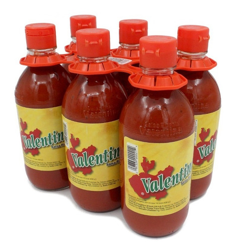 6 Piezas De Salsa Valentina Etiqueta Amarilla De 350 Ml C/u