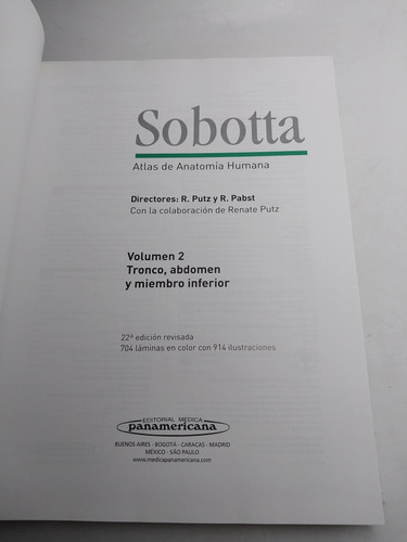 Sobotta Atlas De Anatomía Humana Vol.1 Y 2, Edicion 22
