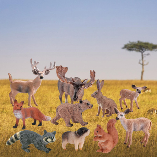 Juego De 10 Piezas De Animales De La Selva, Adornos De Vida