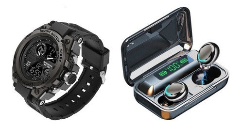 Reloj Deportivo Sanda 739 S Shock + Audifono Bluetooth F9 5c