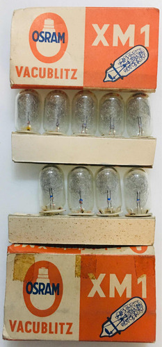 Antiguas 9 Lámparas Osram Vacublitz Xm1 Made In Germany