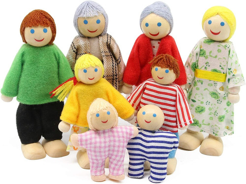 Lovely Happy Dollhouse Dolls Family Set De 8 Figuras De...